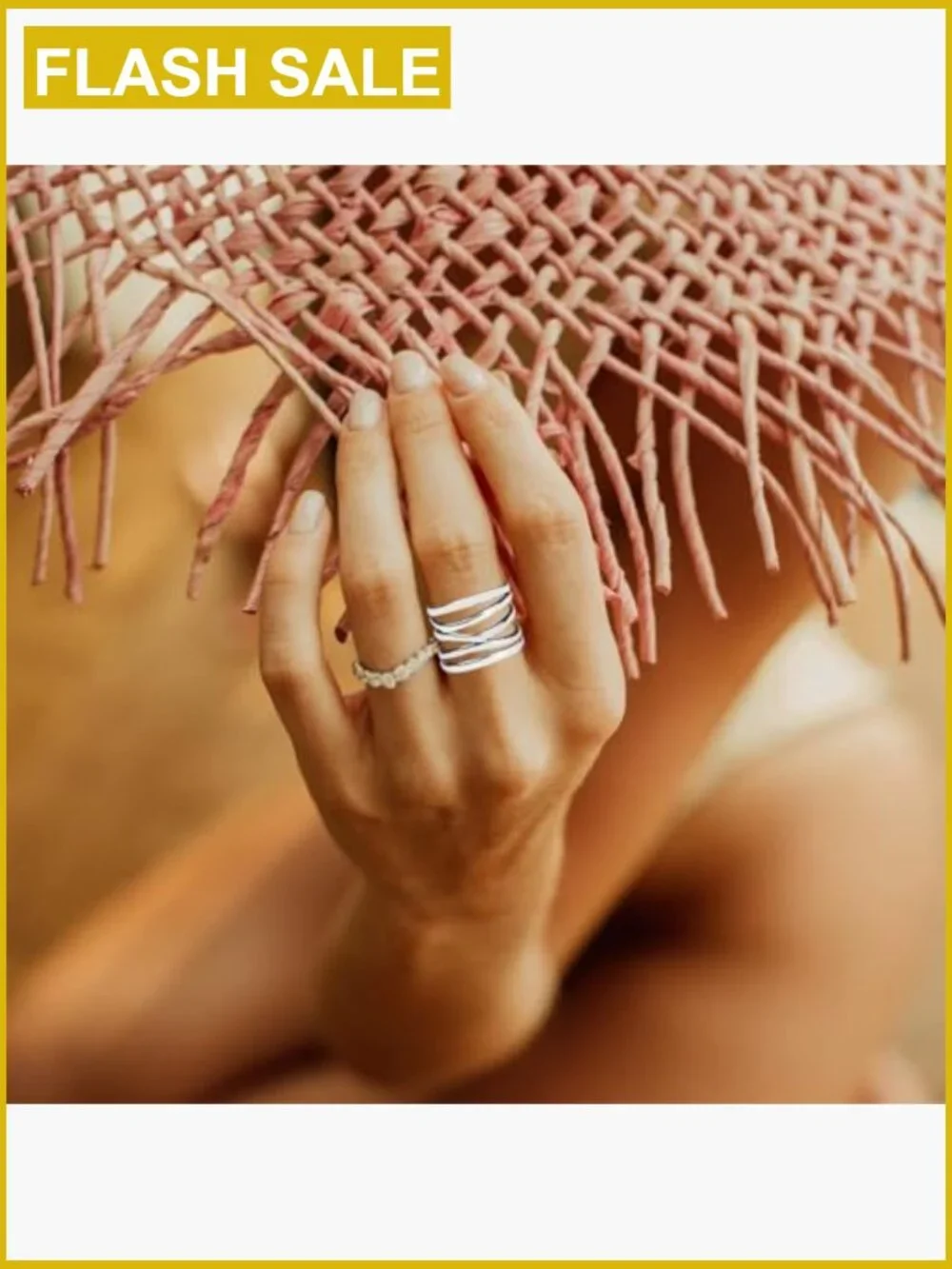 S925 Sterling Silver Chunky Knot Band Ring Women Wide Stacking